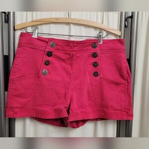 Express Red High Waist Button Sailor Shorts | Size 10